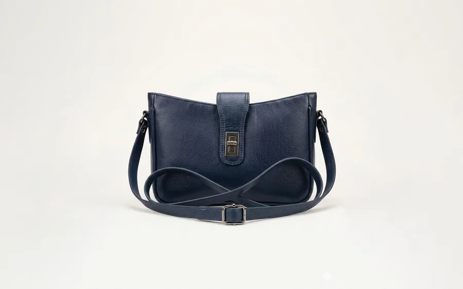 Navy Blue ladies leather bag Bangladesh — premium women's handbag, party bag, cross bag, লেডিস ব্যাগ, মহিলাদের চামড়ার ব্যাগ ঢাকা